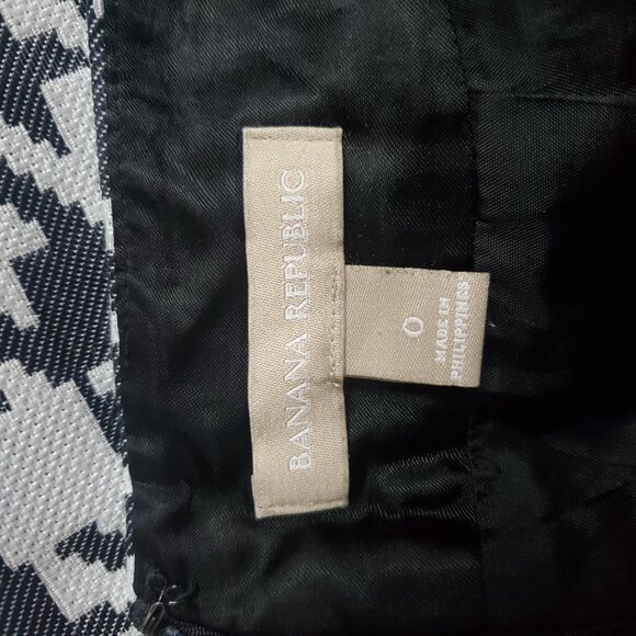 Banana Republic Pencil Skirt 0 Black White Houndstooth Classic Business Casual - Picture 11 of 12